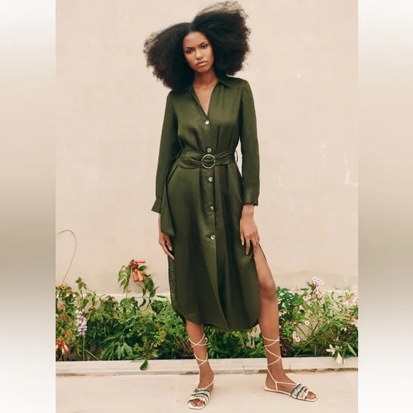 Zara | Dresses | Zara Belted Linen Shirtdress | Poshmark